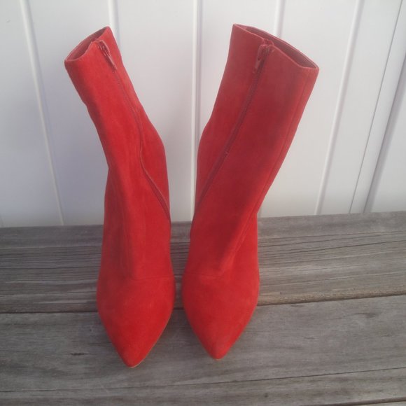 Steve Madden Boots Women's Size 8M Red Leather Upper "Wagner" Red - Picture 3 of 10